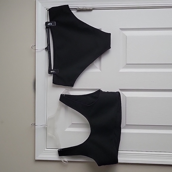 NWB SHEIN Plus Textured Bikini Set V Wired Bra Top & High Waisted 2 Piece - Picture 8 of 16